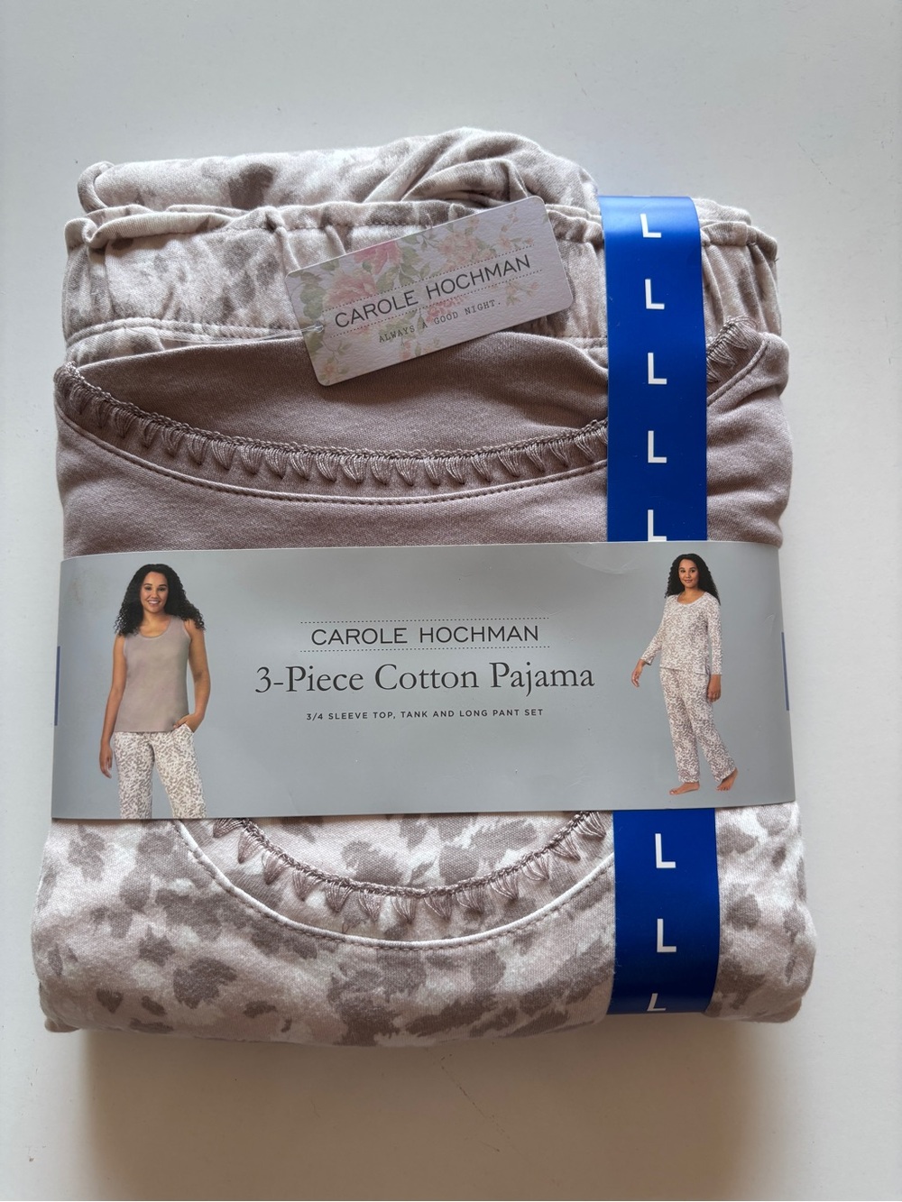 NWT Carole Hochman 3-Piece Cotton Pajama Size L